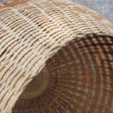 Suspension boule en paille de rotin