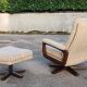 Fauteuil et ottomane pivotant Midcentury 1970