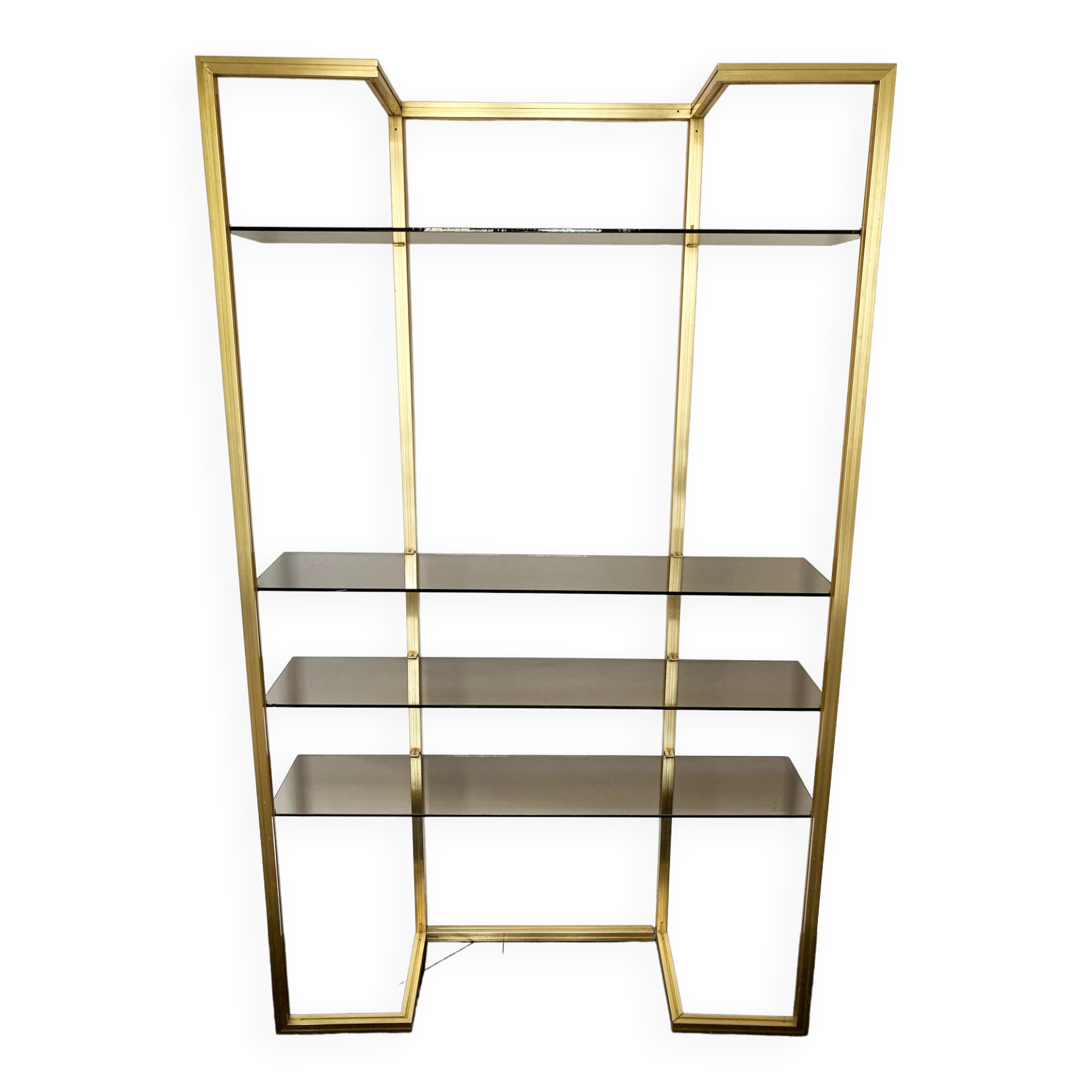 1970s brass shelf