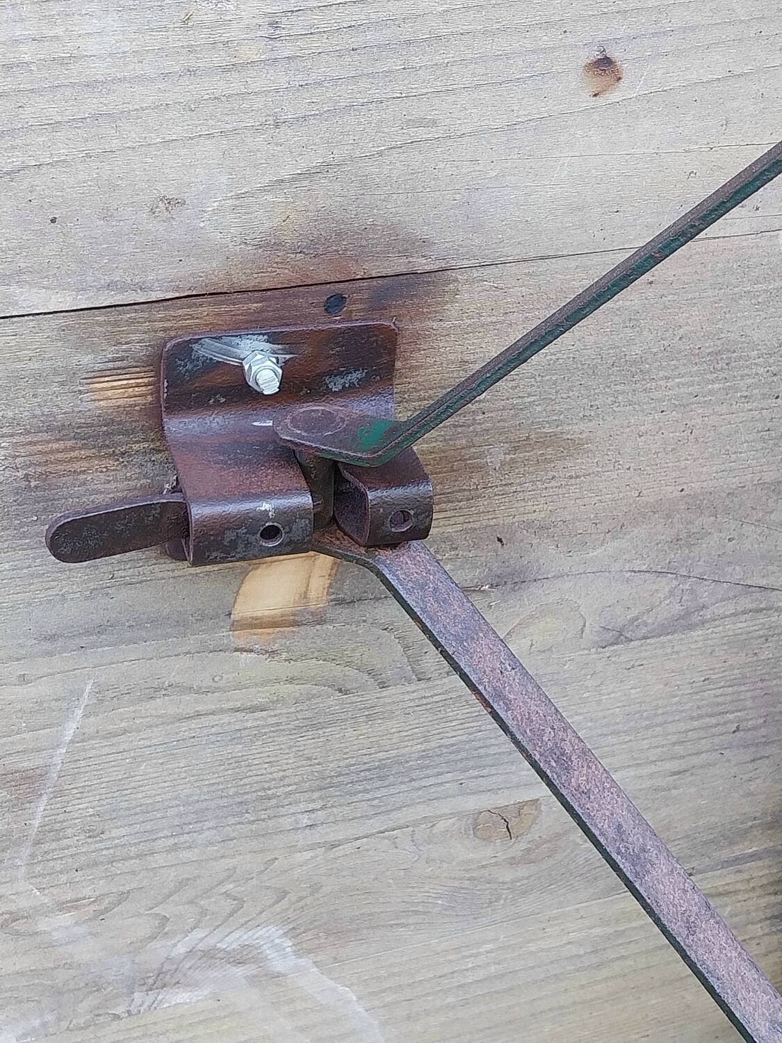 Folding wooden and metal table