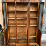 Antique carved wooden bookcase