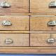 Solid Oak Haberdashery Glass Showcase with 16 Drawers – ca. 1940s