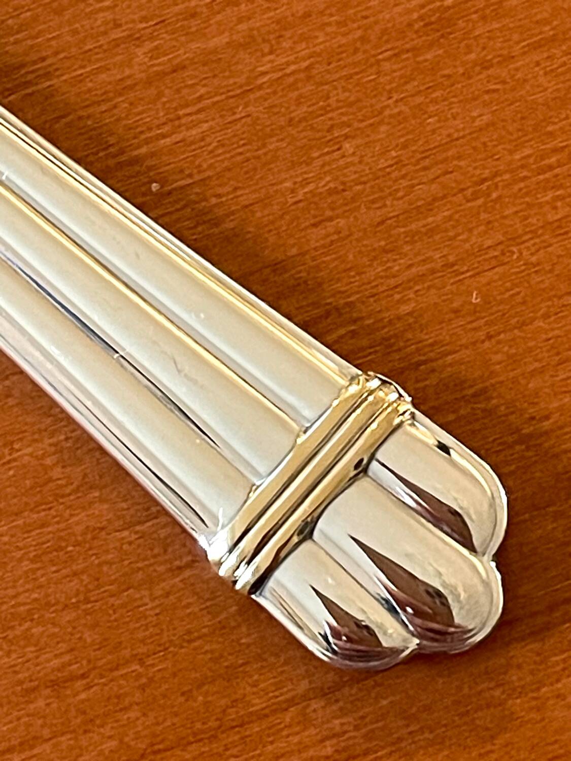 Christofle Aria gold ring serving fork