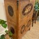 Wooden drop-leaf secretary in Louis XV style – Floral decoration