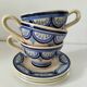 Trio of Ti-Bihan St Malo cups and saucers by Yvon Roy