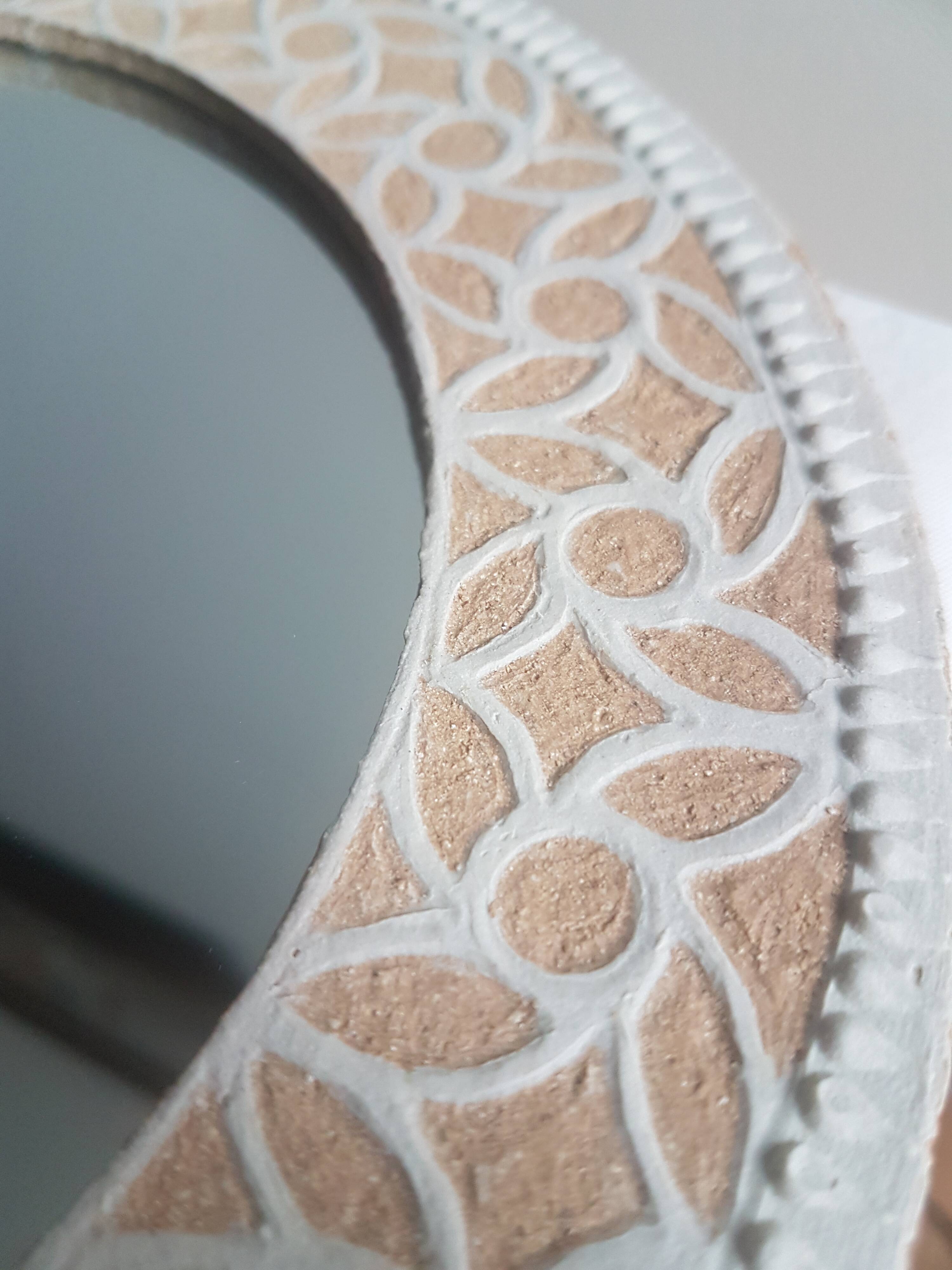 Large sgraffito mirror