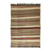 Turkish Kilim Yuruk 185x281 cm Striped Beige Brown Vintage Anatolian