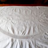 White embroidered tablecloth