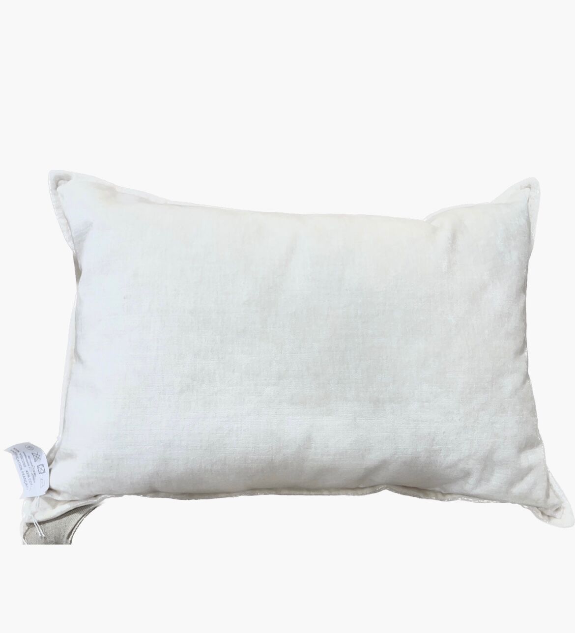 White velvet cushion 35x50 cm