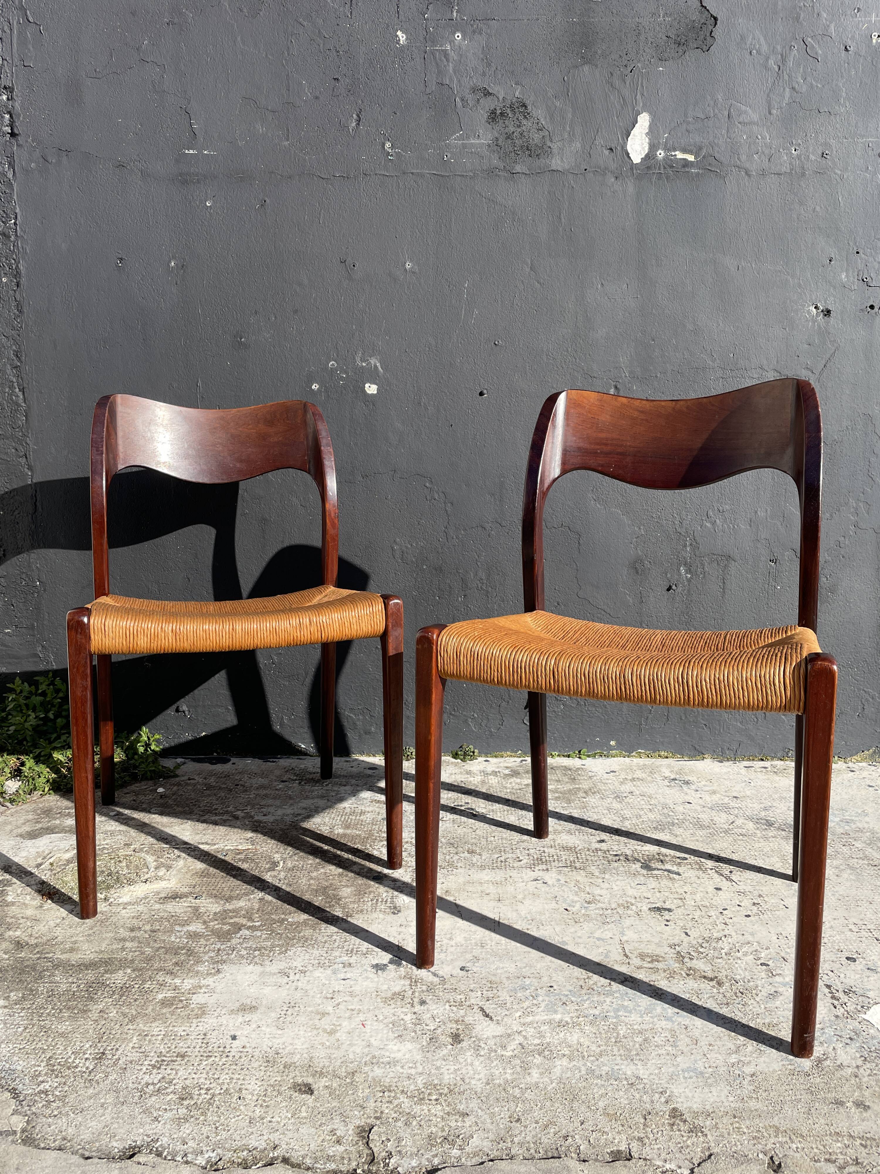 Pair of chairs n°71 by Niel Otto Møller
