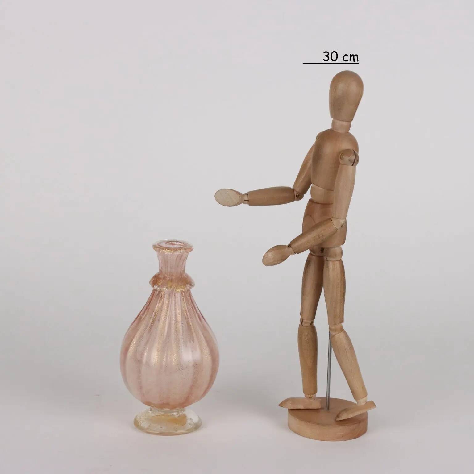Seguso Man glass bottle. Italy 1950s.