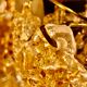 Golden Mazzega amber ice frost candlestick