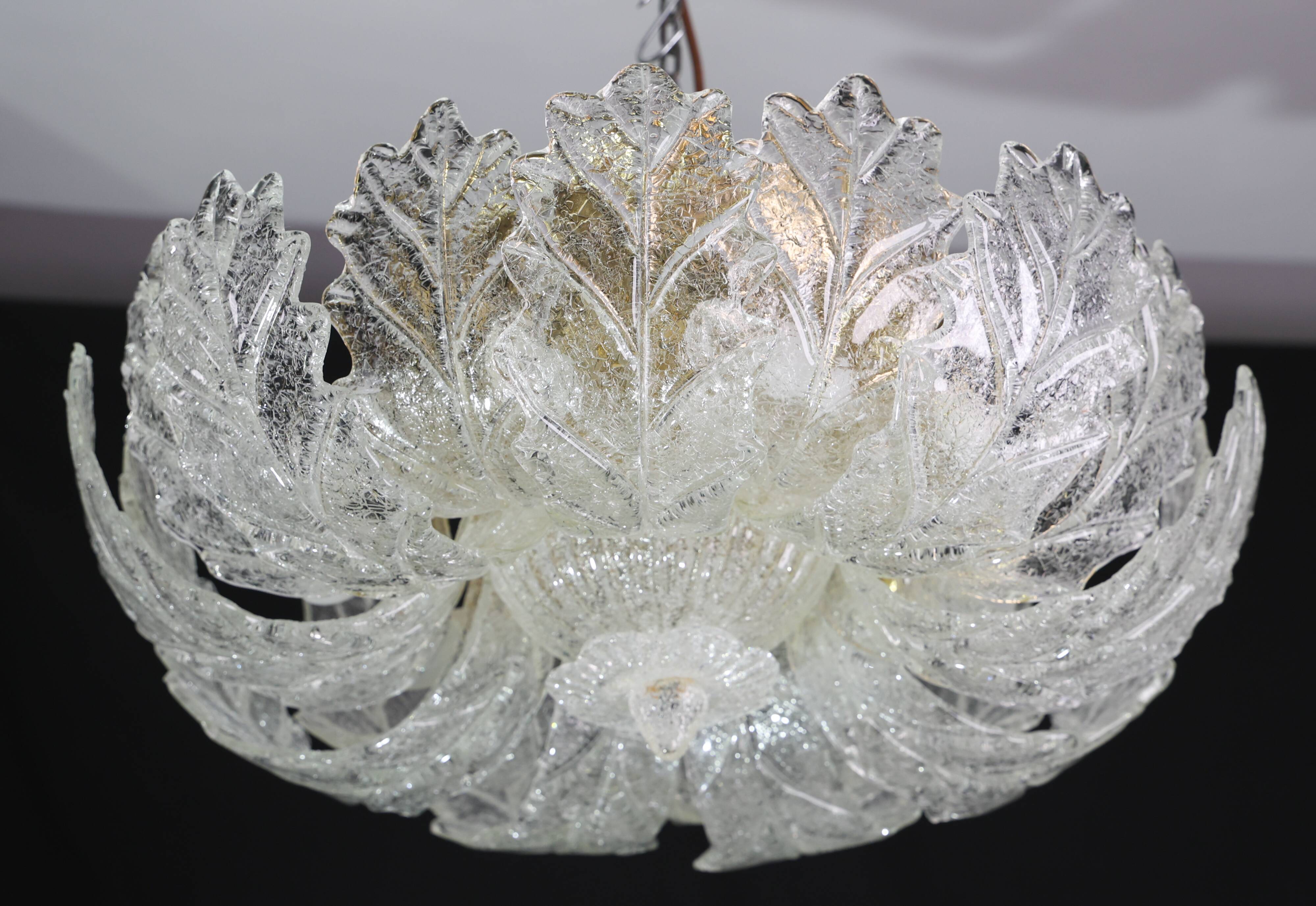 Verona, Luxury Italian Murano Glass Ceiling Light or Flush Mount, 1980s