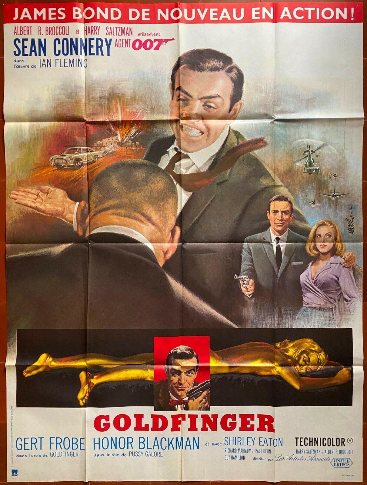 Movie poster "Goldfinger" James Bond, Sean Connery 1970