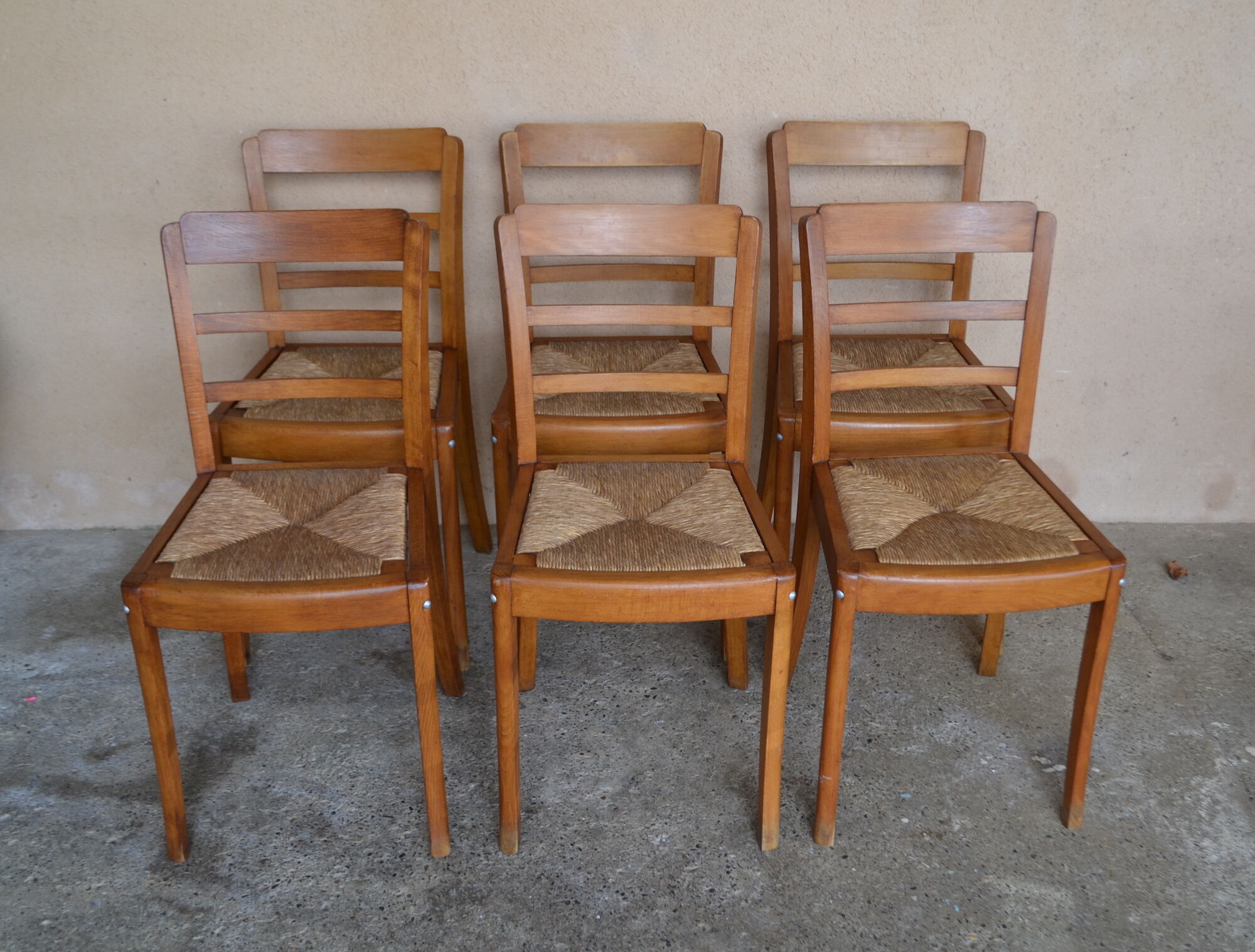 6 Luterma bistro chairs - Monobloc system - 1950s - vintage