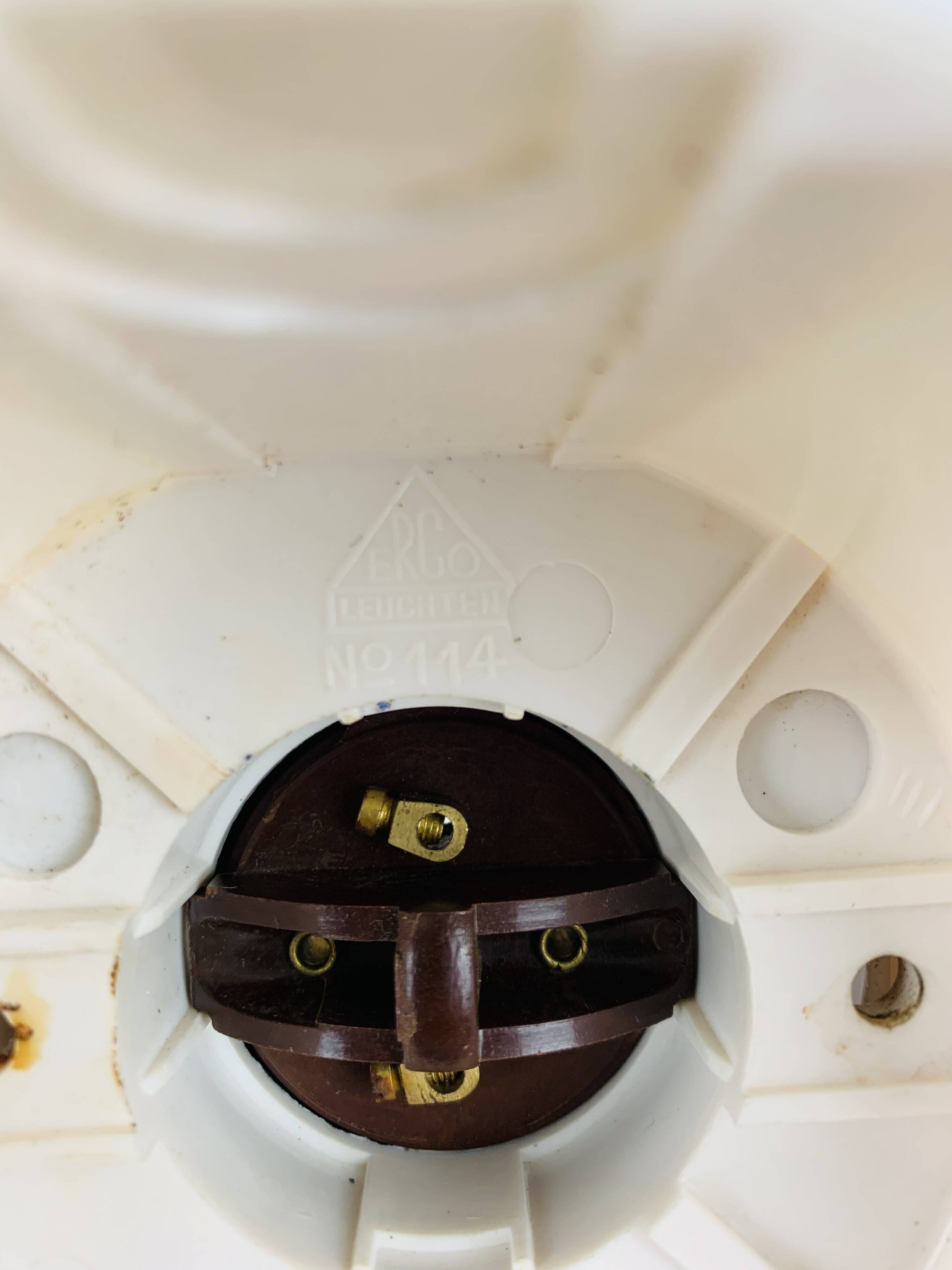 Erco vintage opaline ball wall lamp