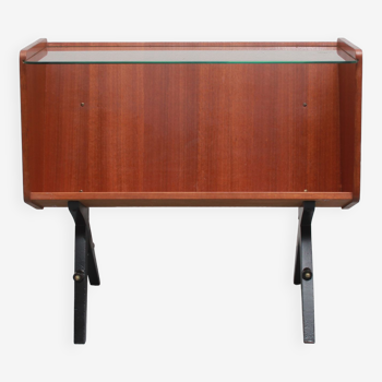 1950s furniture in walnut and glass