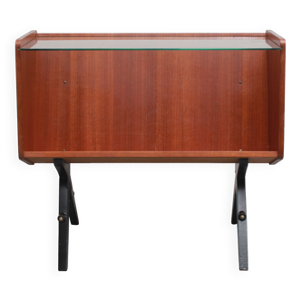 1950s furniture in walnut and glass