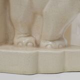 Serre-livres en céramique Art déco française à motif d'éléphant, années 1930