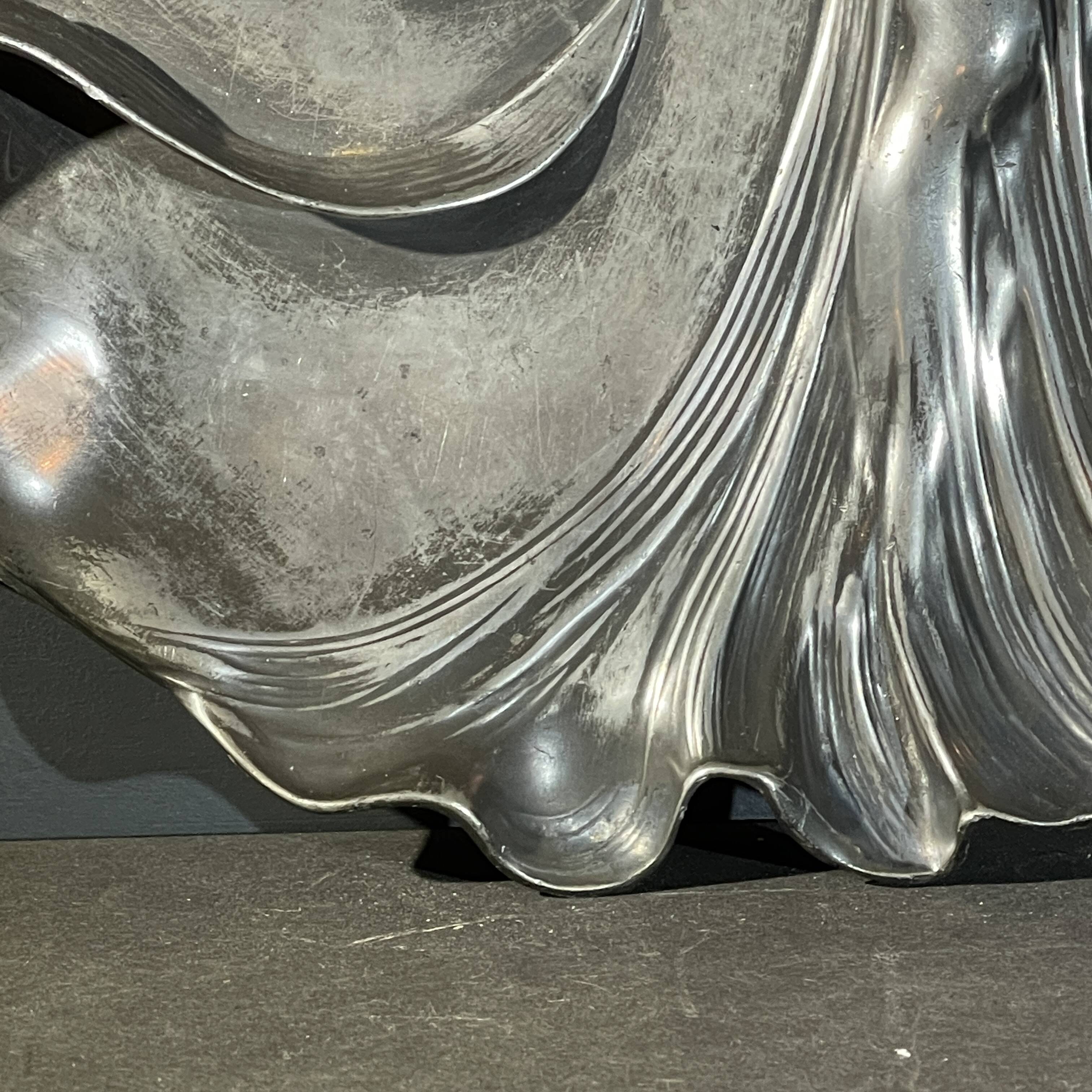 WMF "Woman with Irises" No. 290 Art Nouveau openwork tray, silver-plated metal, ca 1906