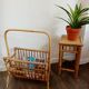 Vintage rattan magazine rack