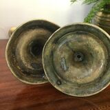 Pair of bronze candle holders 35cm
