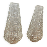 2 tulipes en verre courtes 16 cm pour lampe lustre