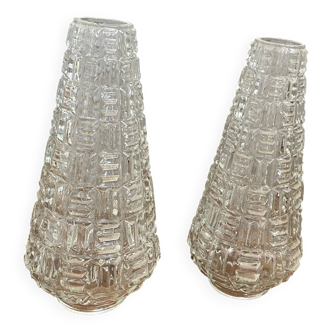 2 short glass tulips 16 cm for chandelier lamp