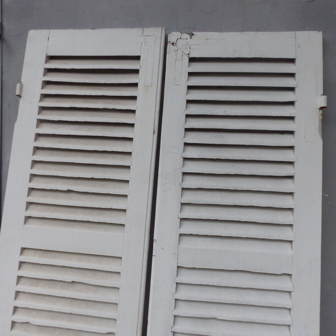 Old wooden shutters louvers 2 leafs