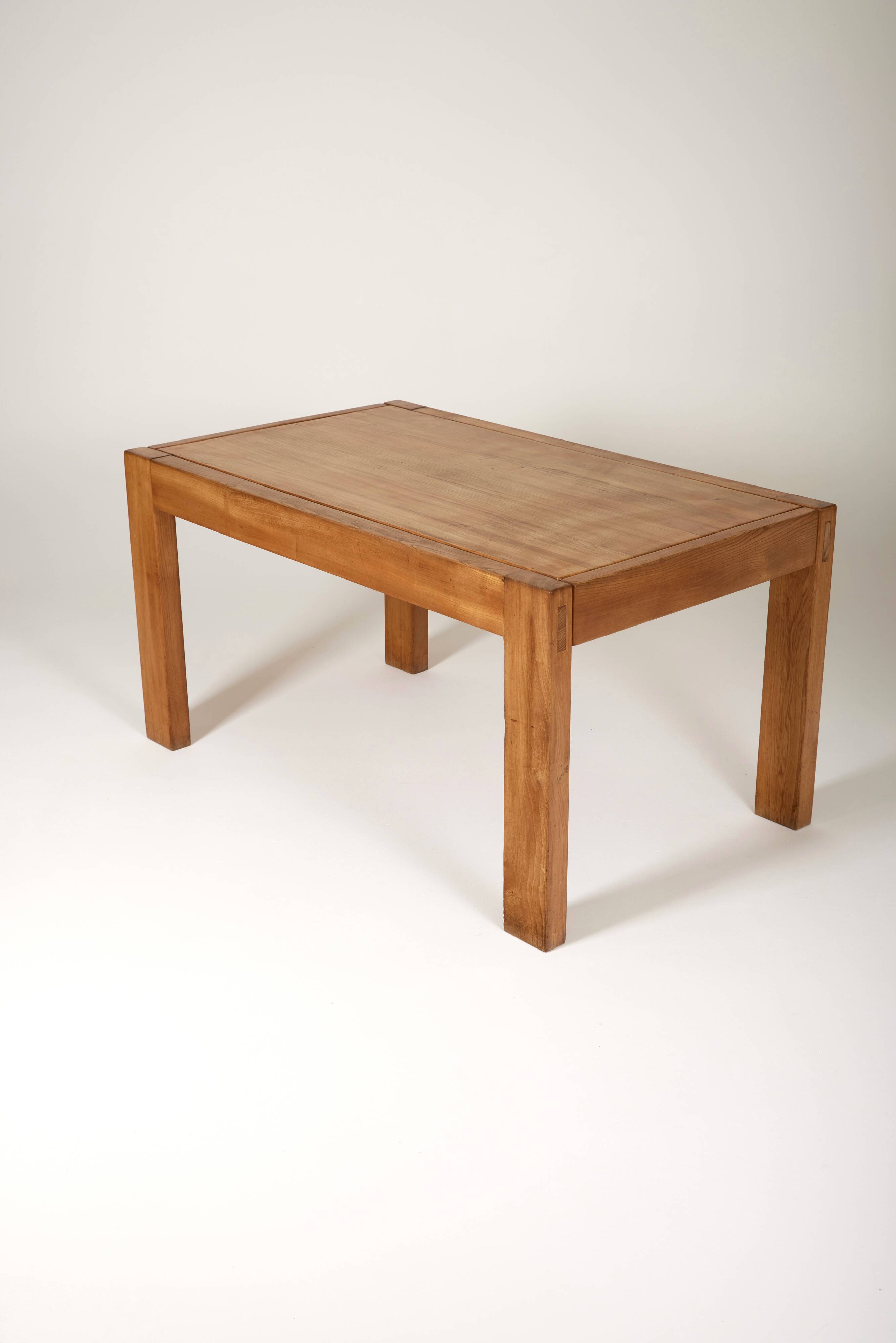 Table en orme Maison Regain, 1980s