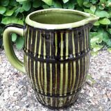 Green and brown ceramic jug