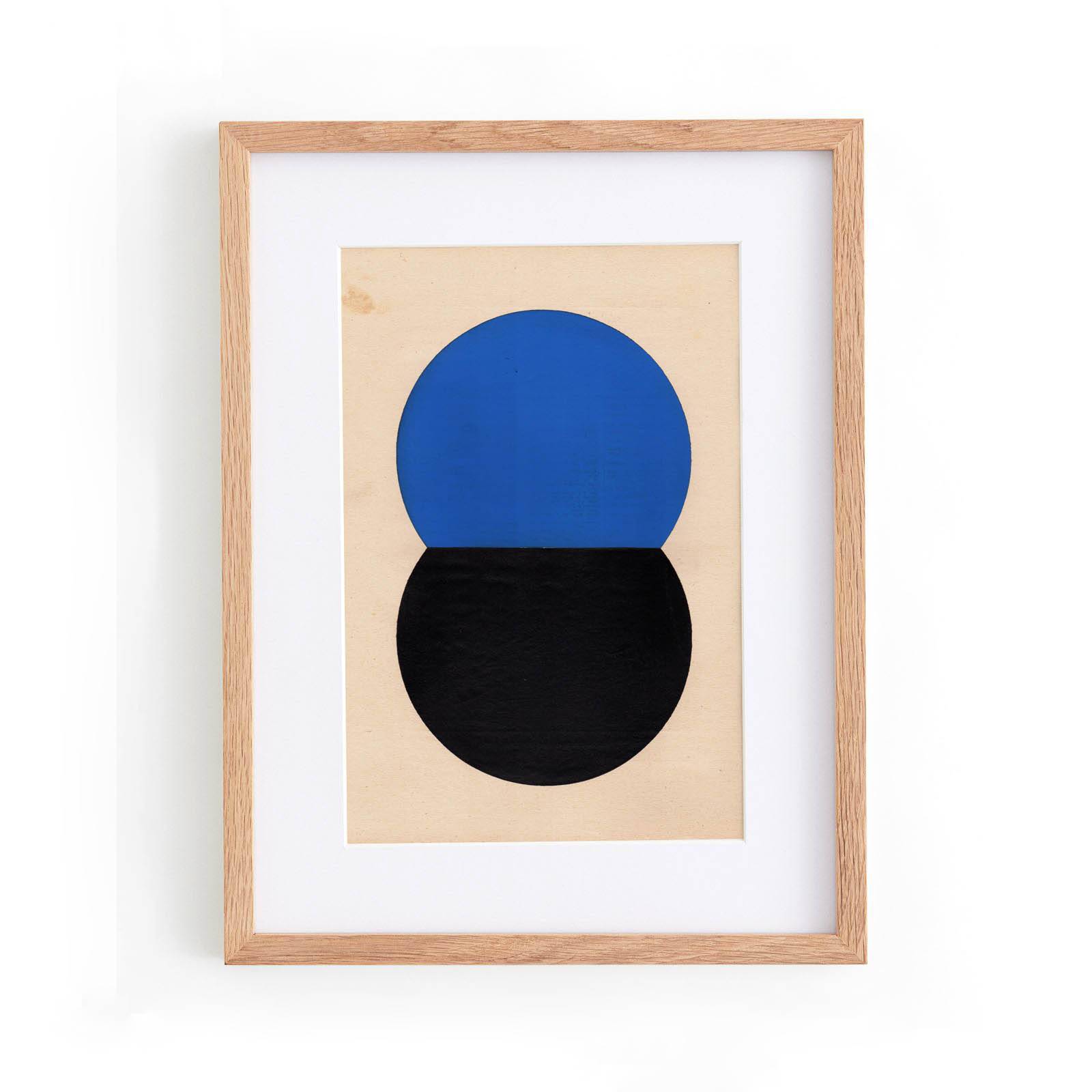 Collage on old paper - LOKI - Blue and black - signed eawy