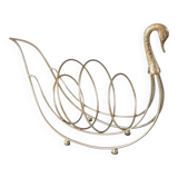 Mid century swan magazine rack by maison jansen