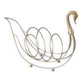 Mid century swan magazine rack by maison jansen