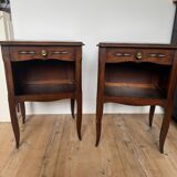 Pair of antique wooden bedside tables