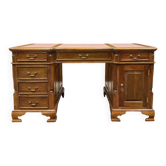 New! - Classic English Desk Partnerdesk Red Leather