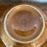 Antique gf art deco teapot flamed ceramic brown vintage