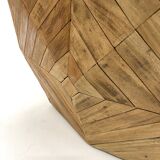 Vintage armchair in solid wood slats