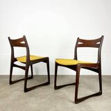 Pair of Danish Scandinavian chairs in rosewood, 1960s.