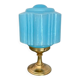 Art Deco lamp from the 1930s in turquoise opaline.