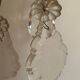 2 vintage bronze wall lights with pendants