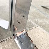 Joker coffee table in chrome and glass in mid-century Space Age style by Olivier Mourgue for Airborne, 1960s.