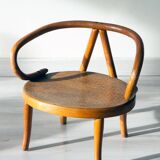 Le Corbusier style curved wood children's armchair, early 20th century