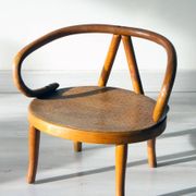 Le Corbusier style curved wood children's armchair, early 20th century