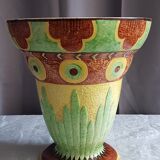 Art-deco vasque lamp in faience