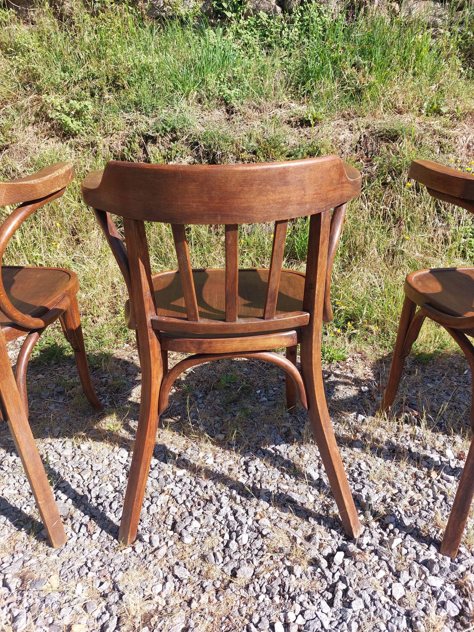 4 fauteuils Baumann en bois courbé