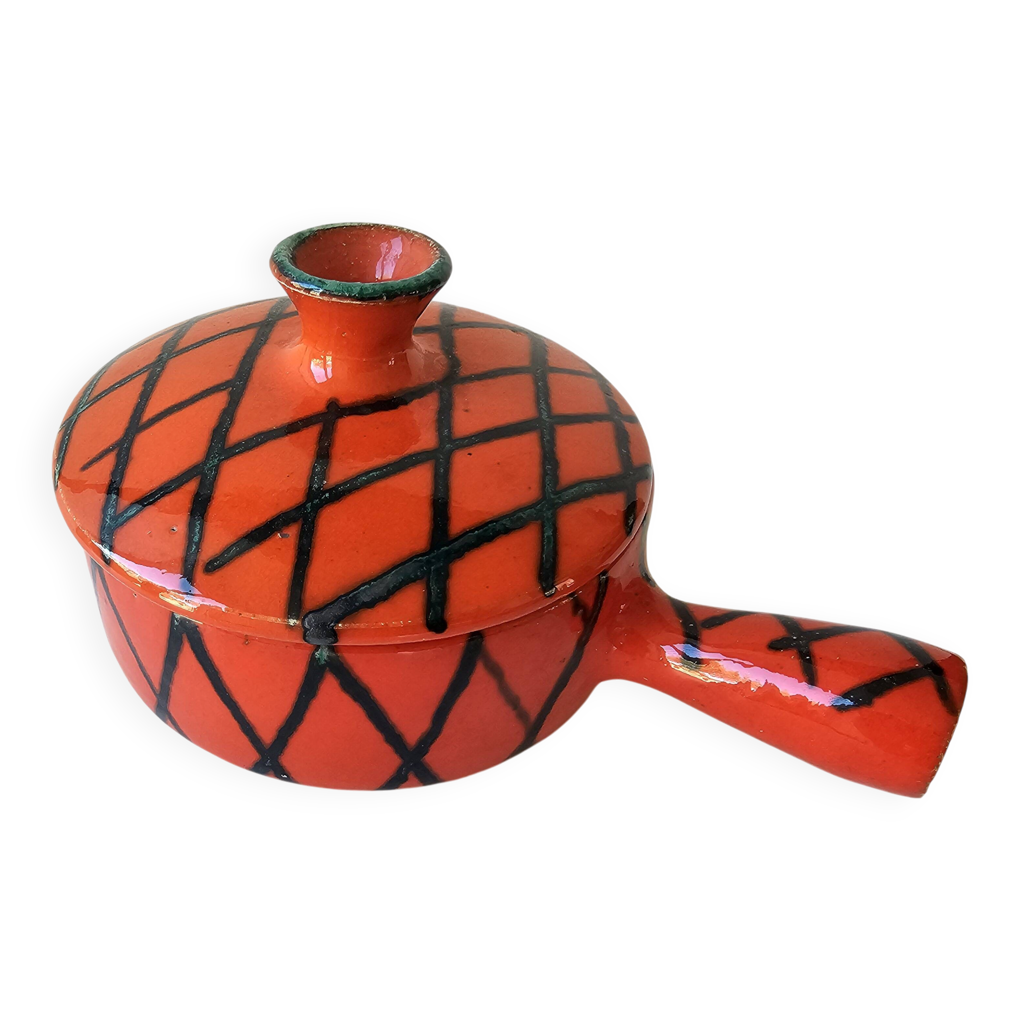 Red ceramic saucepan Terfeu Vallauris 5060 (capron, picault...)