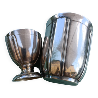 Boulenger silver-plated tumbler and its egg cup