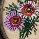 2 oval frames vintage floral embroidery