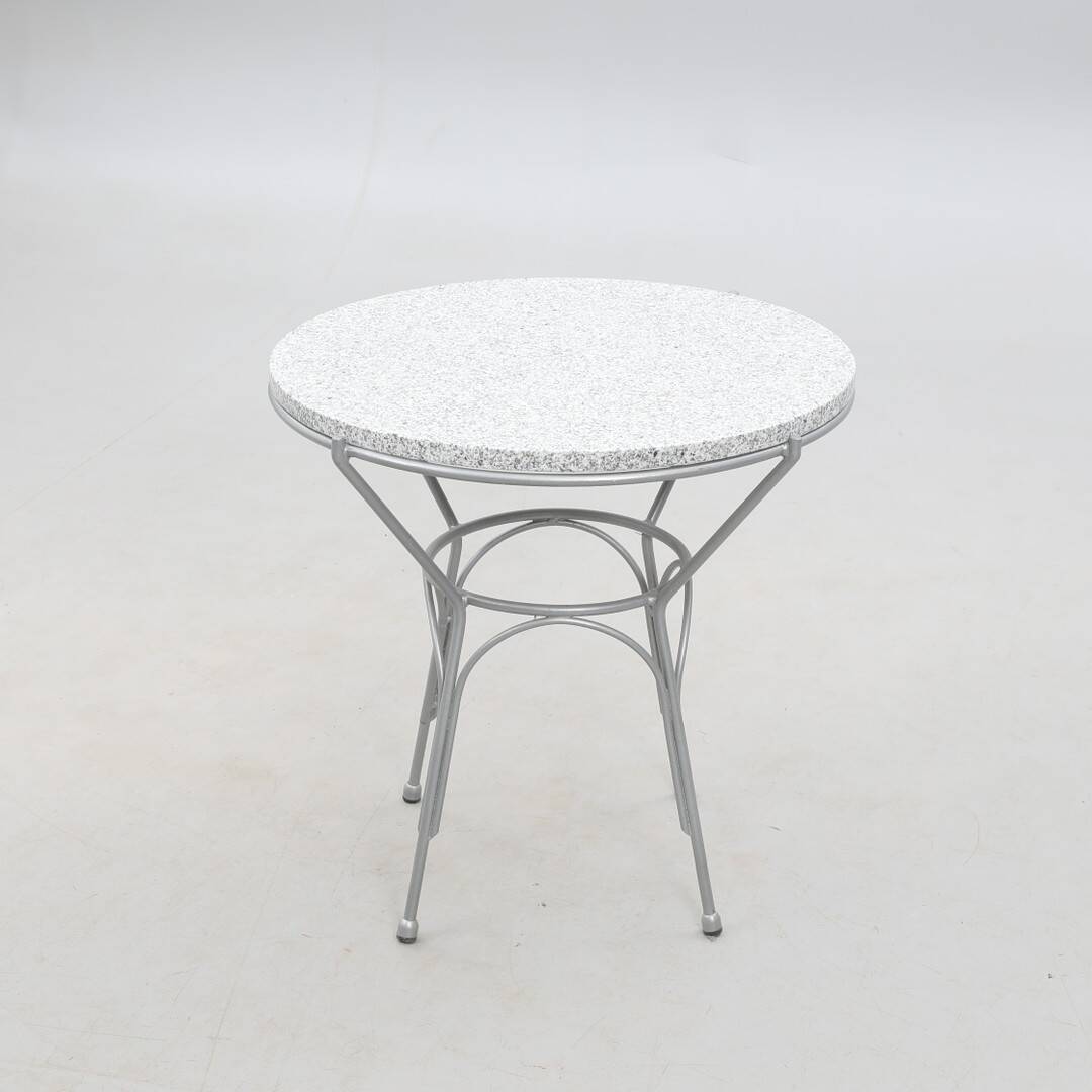 Table basse ronde en granite et métal 1960 Allemagne